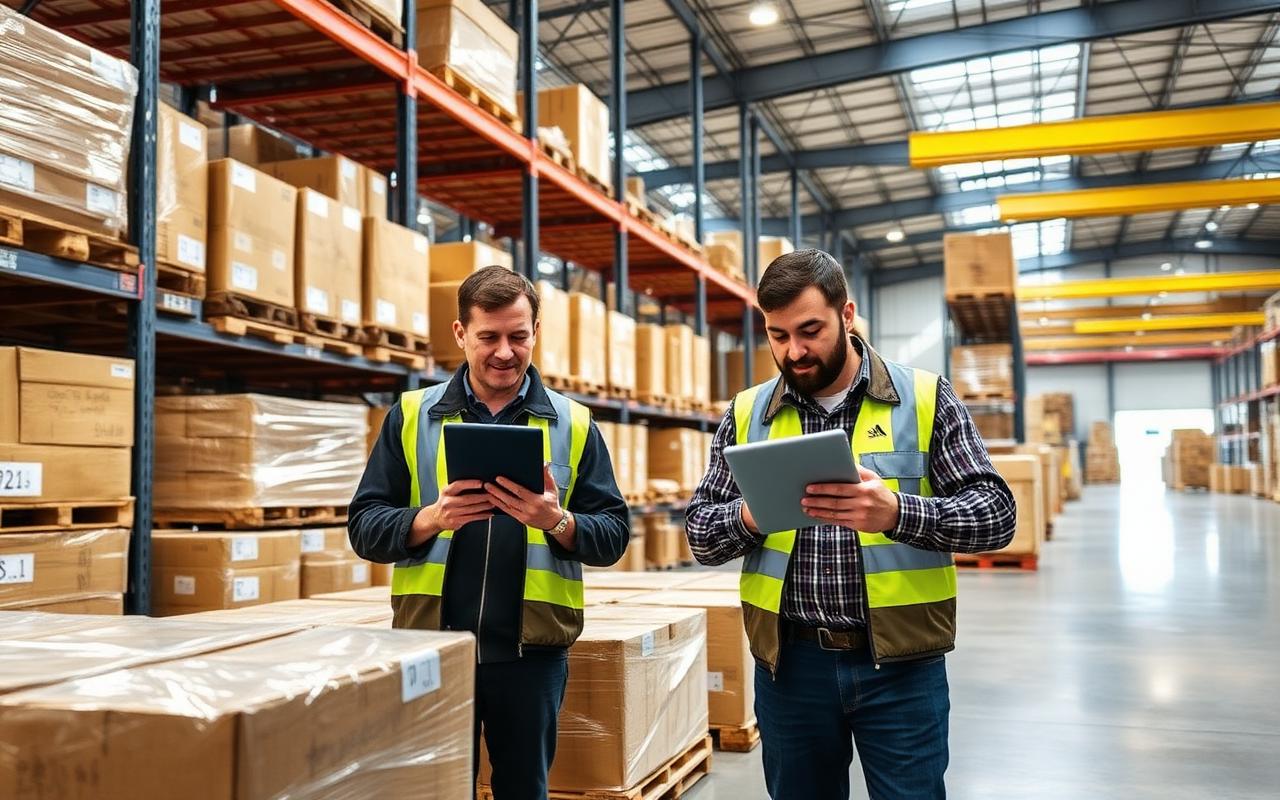 Warehouse operators using tablets